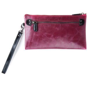 LAST ONE LEFT! Harper Zip Pouch Wristlet Vegan - Berry